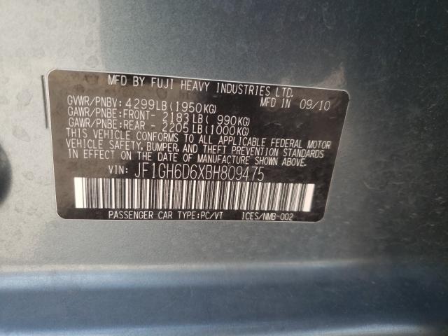 2011 SUBARU IMPREZA OU JF1GH6D6XBH809475
