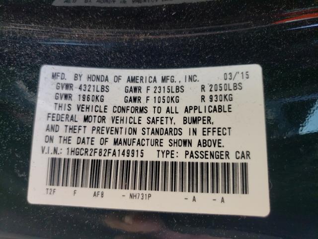2015 HONDA ACCORD EXL 1HGCR2F82FA149915