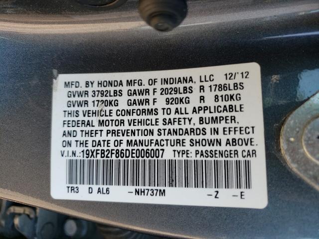2013 HONDA CIVIC EX 19XFB2F86DE006007