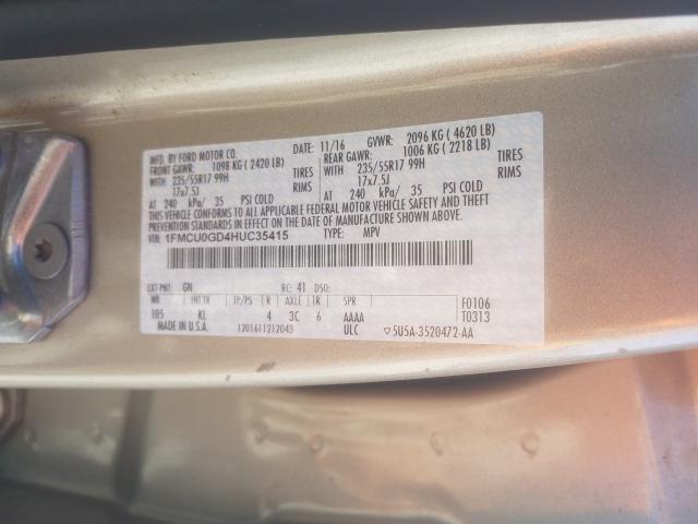 2017 FORD ESCAPE SE 1FMCU0GD4HUC35415