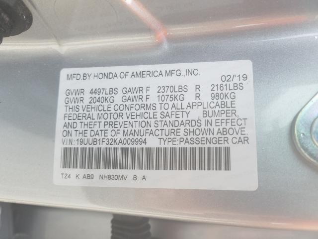 2019 ACURA TLX 19UUB1F32KA009994