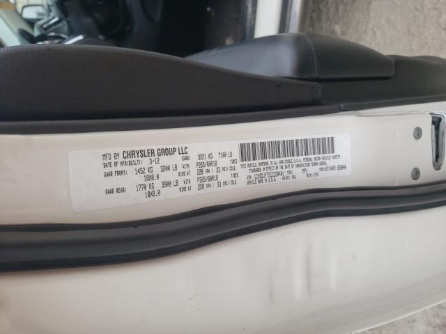 2012 DODGE DURANGO PO 1C4SDJFT5CC230401