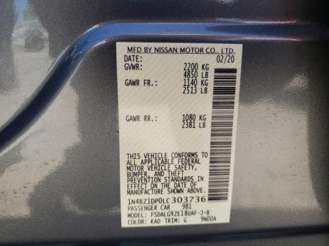2020 NISSAN LEAF SL PL 1N4BZ1DP0LC303736
