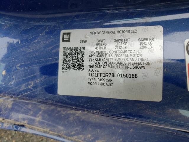 2020 CHEVROLET CAMARO LZ 1G1FF1R78L0150188