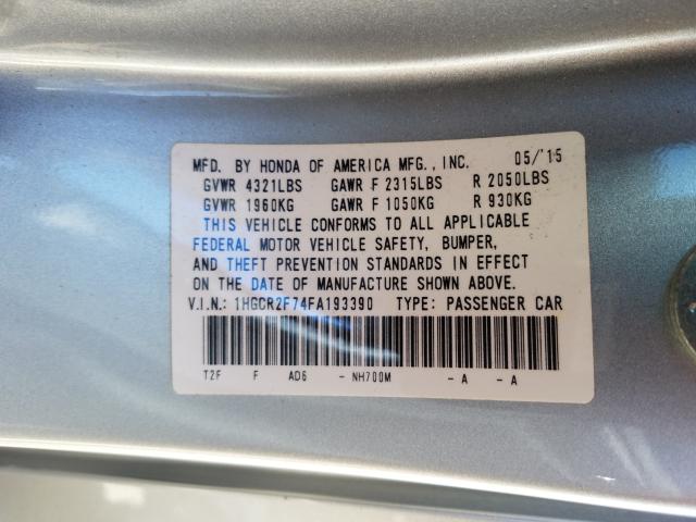 2015 HONDA ACCORD EX 1HGCR2F74FA193390