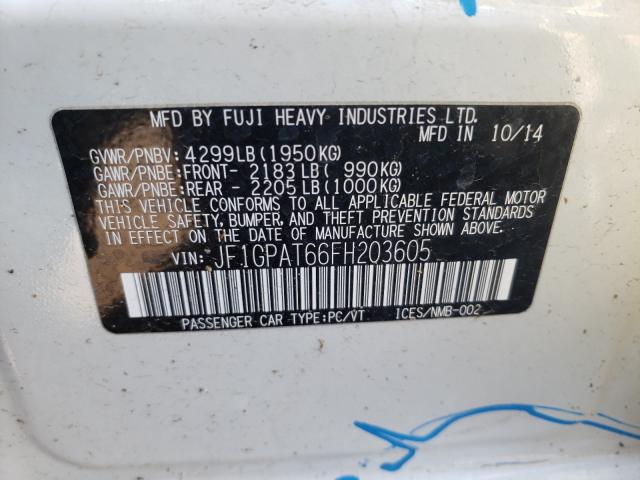 2015 SUBARU IMPREZA SP JF1GPAT66FH203605