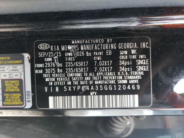 2016 KIA SORENTO LX 5XYPG4A35GG120469