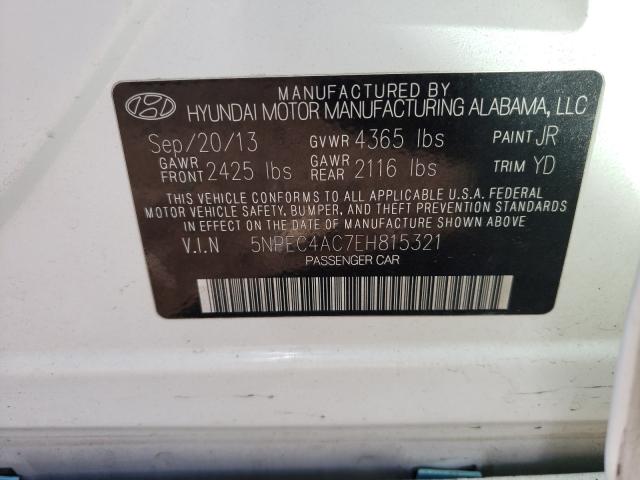 2014 HYUNDAI SONATA SE 5NPEC4AC7EH815321