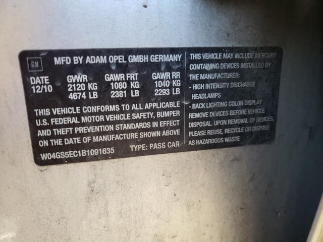 2011 BUICK REGAL CXL W04GS5EC1B1091635
