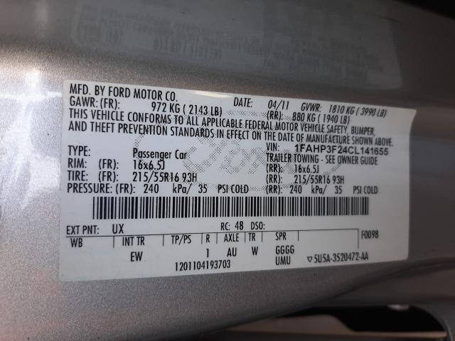 2012 FORD FOCUS SE 1FAHP3F24CL141655
