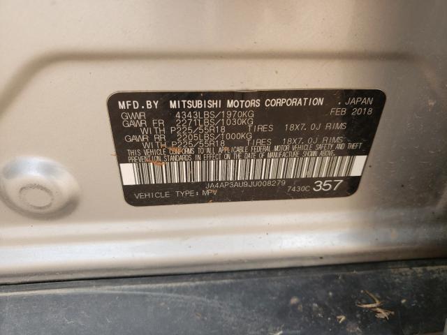 2018 MITSUBISHI OUTLANDER JA4AP3AU9JU008279