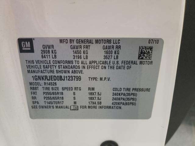 2011 CHEVROLET TRAVERSE L 1GNKRJED0BJ123799