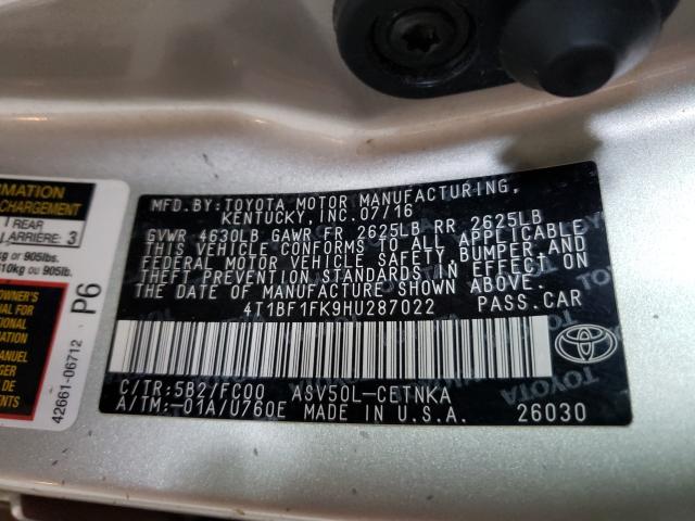 2017 TOYOTA CAMRY LE/X 4T1BF1FK9HU287022