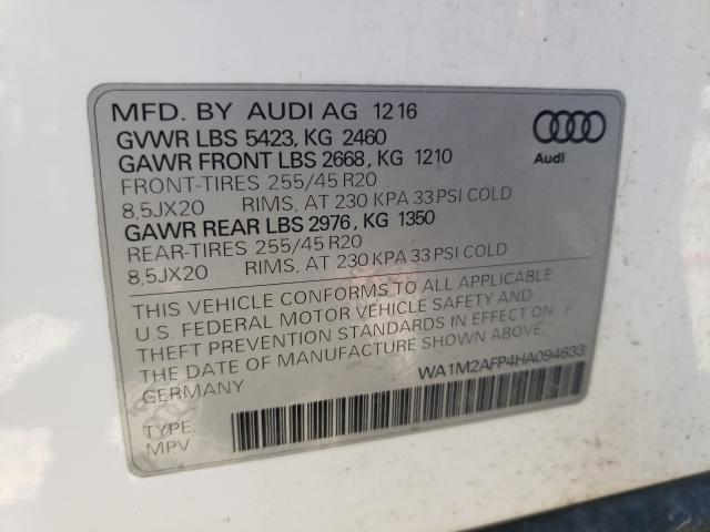 VIN WA1M2AFP4HA094633 2017 Audi Q5, Premium Plus no.10