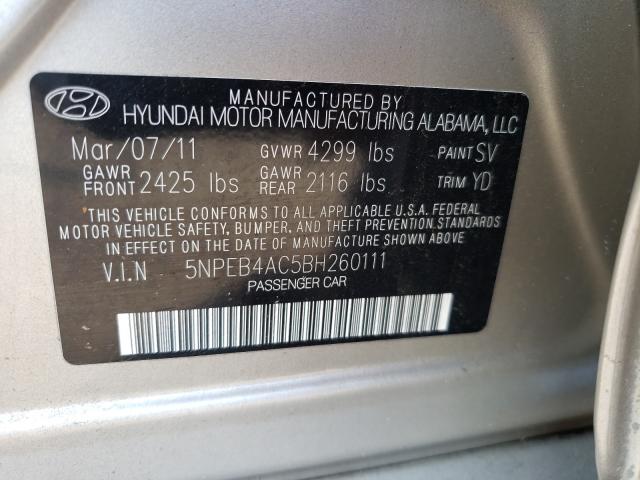 2011 HYUNDAI SONATA GLS 5NPEB4AC5BH260111