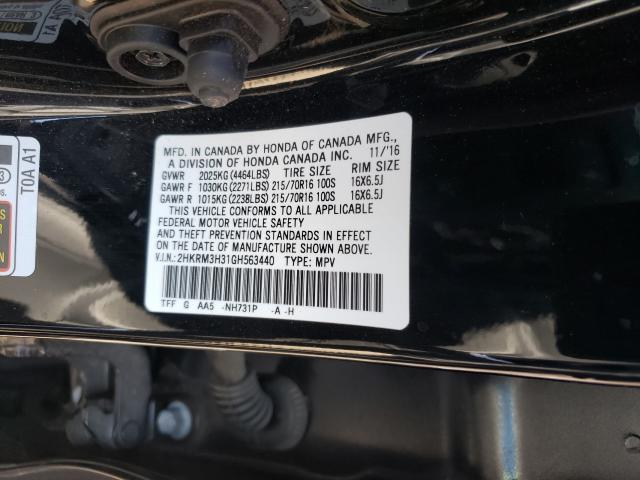 2016 HONDA CR-V LX 2HKRM3H31GH563440
