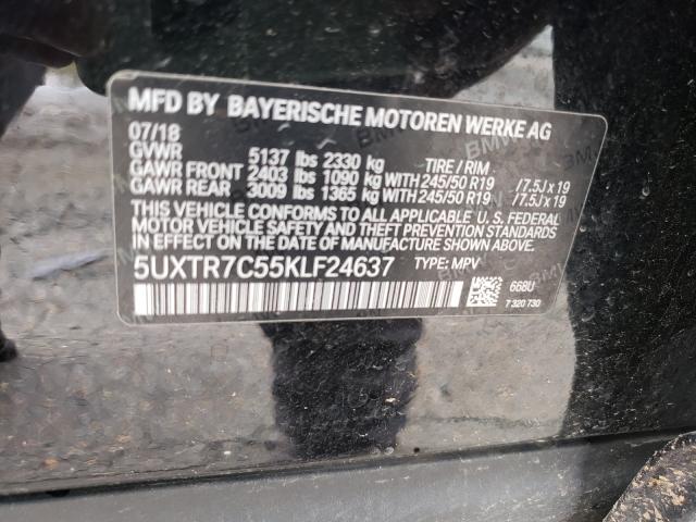 2019 BMW X3 SDRIVE3 5UXTR7C55KLF24637