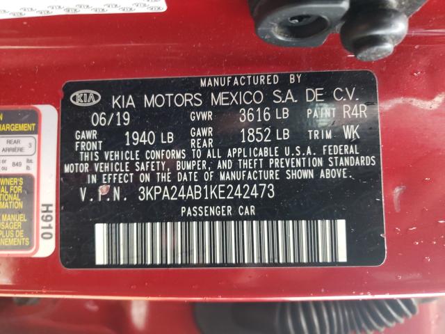 2019 KIA RIO S 3KPA24AB1KE242473