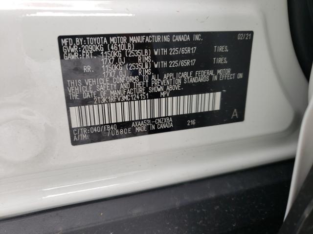 2021 TOYOTA RAV4 LE 2T3K1RFV3MC124151