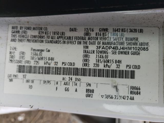 2017 FORD FIESTA SE 3FADP4BJ4HM102085