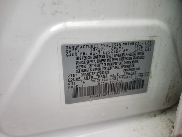 2018 NISSAN SENTRA S 3N1AB7AP1JY202939