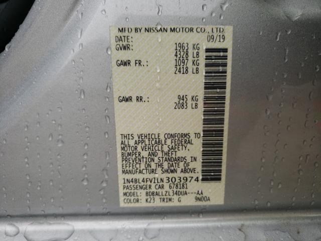 2020 NISSAN ALTIMA PLA 1N4BL4FV1LN303974