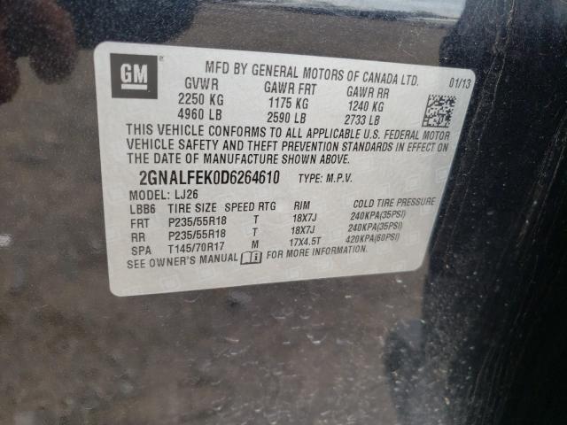2013 CHEVROLET EQUINOX LT 2GNALFEK0D6264610