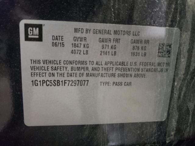 2015 CHEVROLET CRUZE LT 1G1PC5SB1F7297077
