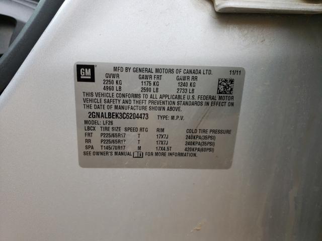 2012 CHEVROLET EQUINOX LS 2GNALBEK3C6204473