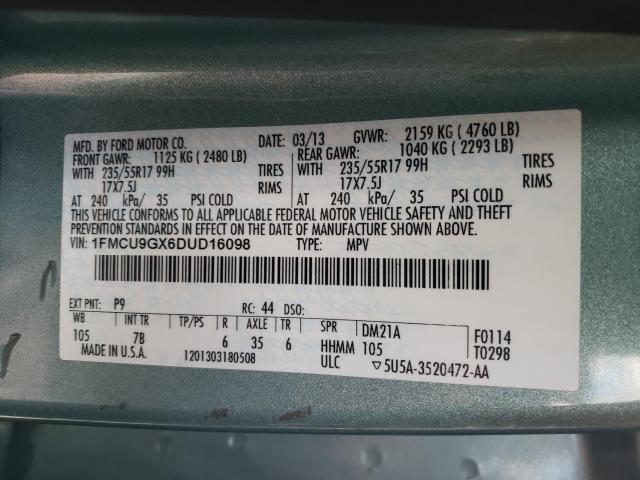 2013 FORD ESCAPE SE 1FMCU9GX6DUD16098