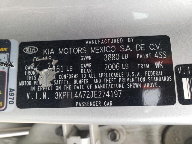 2018 KIA FORTE LX 3KPFL4A72JE274197