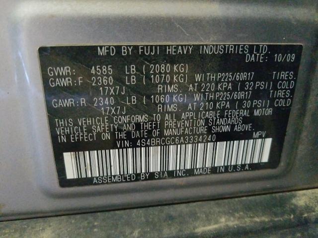 2010 SUBARU OUTBACK 2. 4S4BRCGC6A3334240