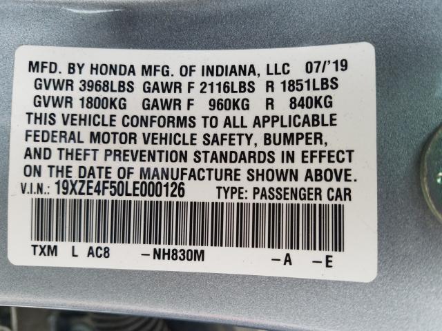 2020 HONDA INSIGHT EX 19XZE4F50LE000126