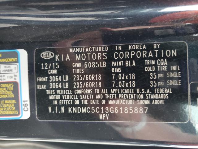 2016 KIA SEDONA EX KNDMC5C13G6185887