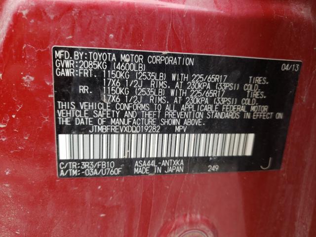 2013 TOYOTA RAV4 LE JTMBFREVXDD019282
