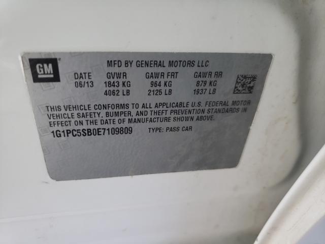 2014 CHEVROLET CRUZE LT 1G1PC5SB0E7109809