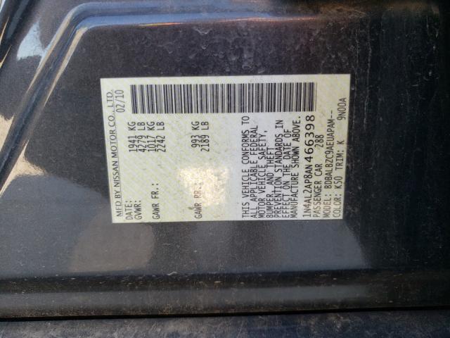 2010 NISSAN ALTIMA BAS 1N4AL2AP8AN466398