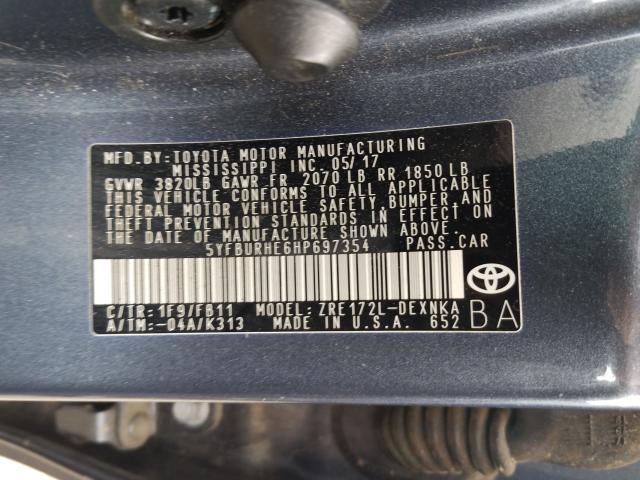2017 TOYOTA COROLLA L 5YFBURHE6HP697354