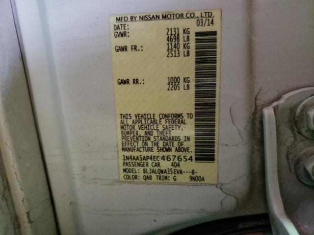 2014 NISSAN MAXIMA S 1N4AA5AP4EC467654