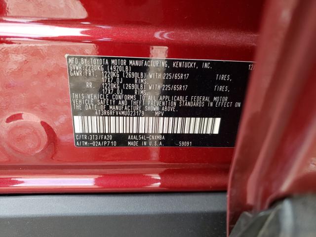 2021 TOYOTA RAV4 XLE 4T3R6RFV4MU023179