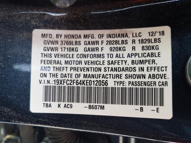 2019 HONDA 10HP MOTOR 19XFC2F64KE012056