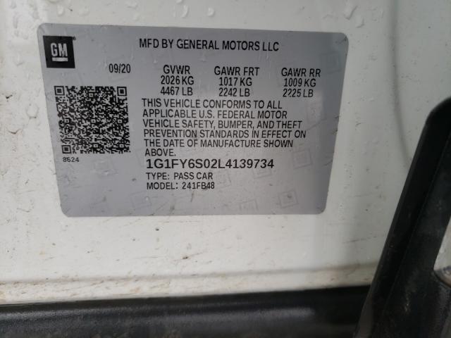 2020 CHEVROLET BOLT EV LT 1G1FY6S02L4139734
