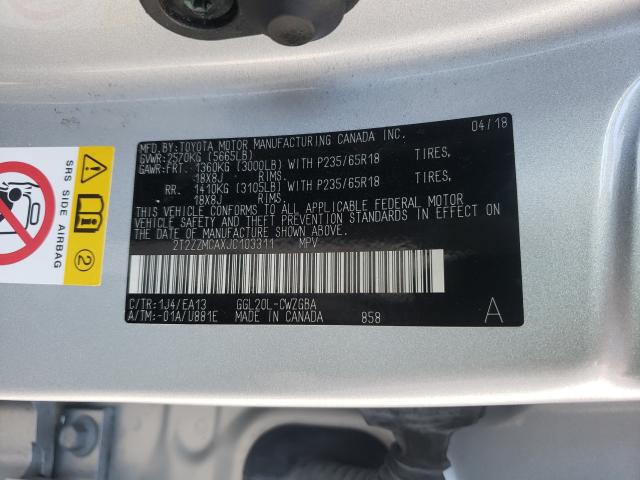 2018 LEXUS RX 350 BAS 2T2ZZMCAXJC103311