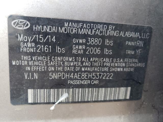 2014 HYUNDAI ELANTRA SE 5NPDH4AE8EH537222