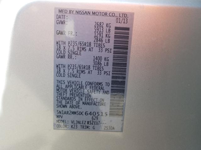 2013 NISSAN PATHFINDER 5N1AR2MM5DC640515