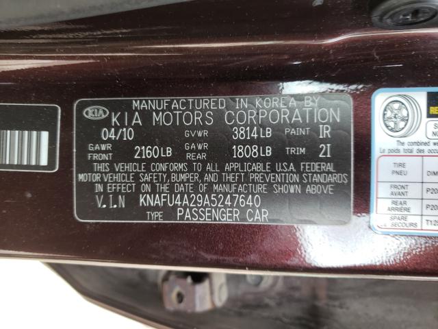 2010 KIA FORTE EX KNAFU4A29A5247640