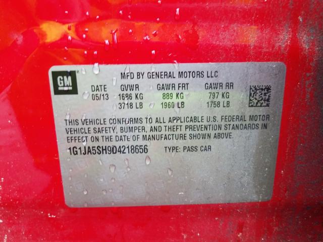 2013 CHEVROLET SONIC LS 1G1JA5SH9D4218656