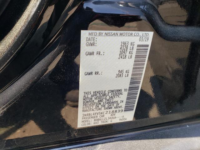 2019 NISSAN ALTIMA PLA 1N4BL4FV5KC218839