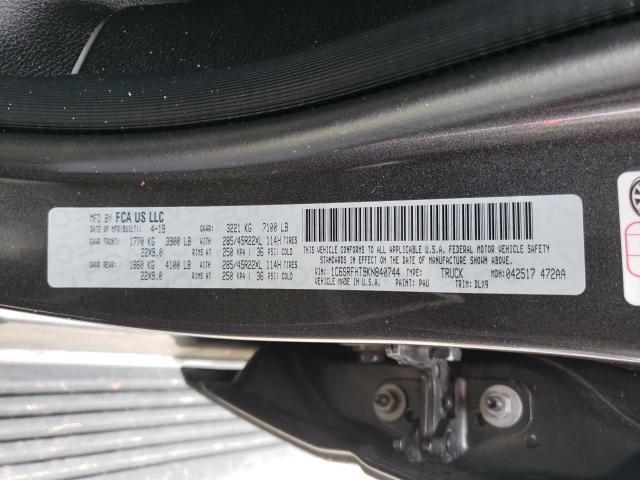 2019 RAM 1500 LIMIT 1C6SRFHT9KN840744