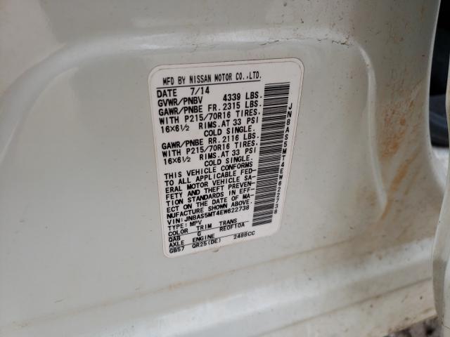 2014 NISSAN ROGUE SELE JN8AS5MT4EW622738